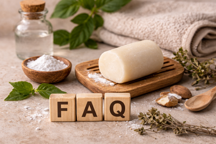 Vaste deodorant blokje met natuurlijke ingrediënten als alternatief voor spray deodorant