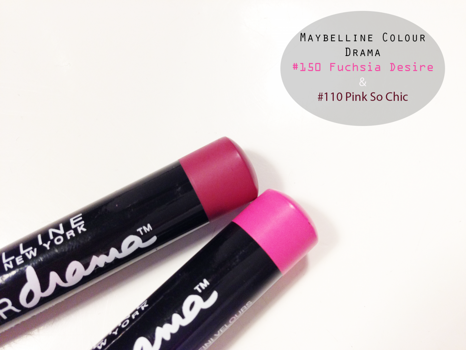 Maybelline Color Drama #150 Fuchsia Desire & #110 Pink So Chic