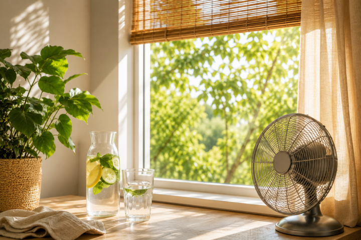 Tips om de warmte uit huis te houden tijdens warme zomerdagen, met praktische manieren om je woning koeler en comfortabeler te maken bij hitte.